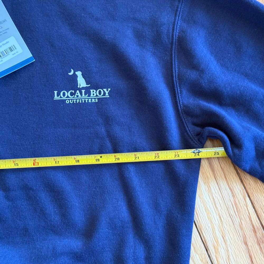 NWT Men's Local Boy Outfitters Fleece Hoodie Navy Blue Teal Back Graphic Size XL - Picture 4 of 10